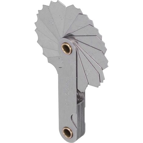 Jauge de filetage métrique/pouce, acier inoxydable, industrielle, R1-6,5 mm (1/5)