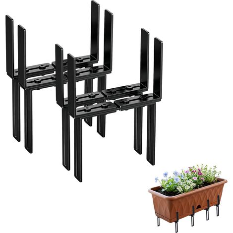 Supports de Jardinière en Forme de H, Lot de 4, Sans Perçage (1/5)