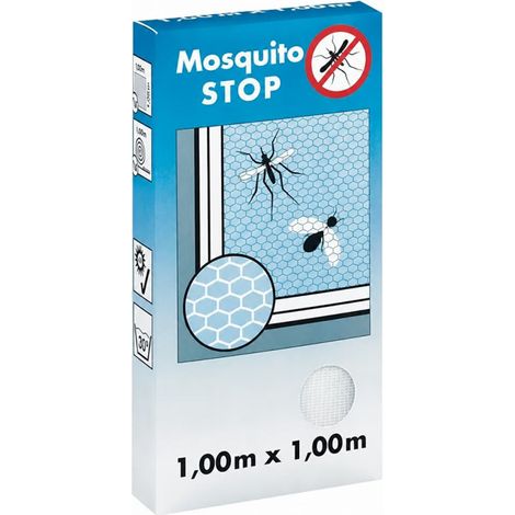Insektenschutzgitter für Fenster, "STOP", weiß, 1m x 1m