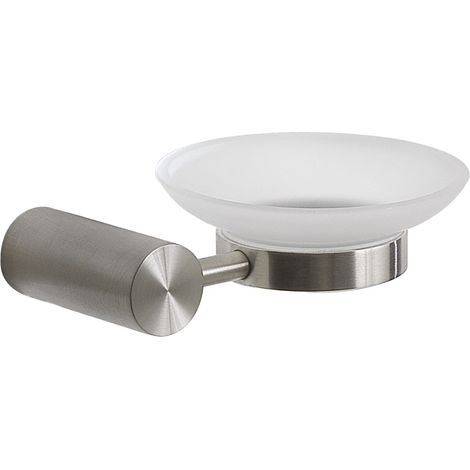 Wandseifenschale Aus Edelstahl Mit Gebürsteter Oberfläche Und Satiniertem Glas  Aloe