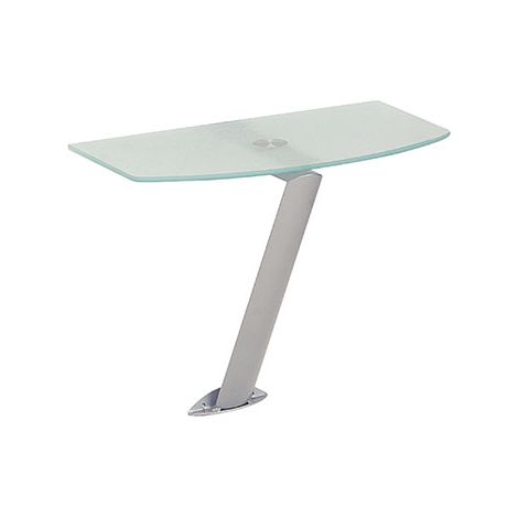 Console murale 50x30x41 cm plateau en verre et métal gris