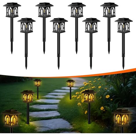 Lot de 8 Lampes Solaire Exterieur Jardin, IP65 Étanche, Lumière Solaire Automatique Rechargeable, Decoration Jardin pour Exterieur Balcon, Terrasse, Pot à Fleurs, Chemin, Pelouse(Blanc Chaud) (1/5)