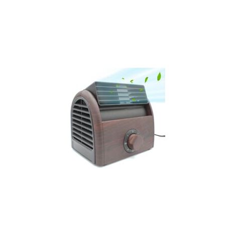 Mini ventilateur centrifuge 30W – Double turbine silencieuse – ABS bois noble – Débit d'air puissant – Grille orientable (1/5)