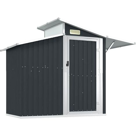 Garden Shed Anthracite 270x130x208.5 cm Galvanised Steel vidaXL (1/5)