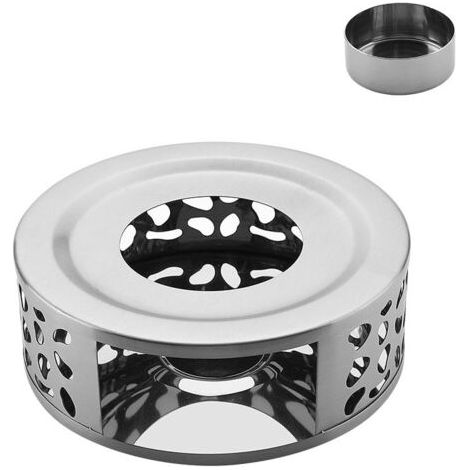 royaluxe-Chauffe-théière support à bougie chauffe-plat 15 cm – acier inoxydable, résistant à la chaleur, maintien au chaud durable