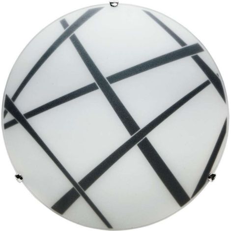 Plafoniera 1xE27 Ganci Cromo Vetro Lastra Bianco-Nero E-Energy Dario (1/4)