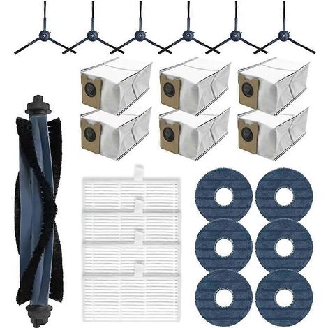 Accessoires de rechange pour aspirateur robot Eufy Omni C20 : brosse principale, filtre, lingette, sac à poussière. (1/5)