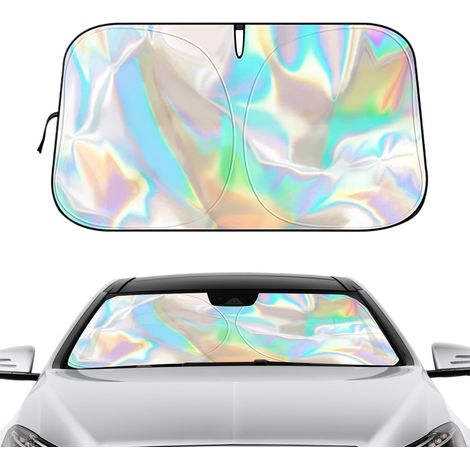 Pare-Pare-Brise  145 x 81 cm Protection UV Double Couche  Cache-de Pare-Brise Auto  pour Garage Voyage Camping trajets Quotidiens berline SUV véhicules Utilitaires