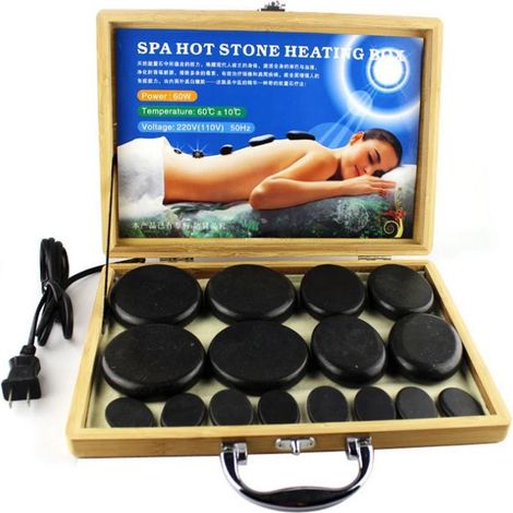 Heißstein-Massagebox, Steinheizung, europäischer Stecker (1/3)