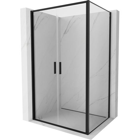 Mexen Exo cabine de douche à porte battante 80 x 85 cm, transparent, noir - 814-080-085-70-00