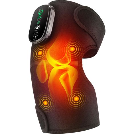 Rodillera térmica inalámbrica con pantalla táctil, para hombros y codos con 5 niveles de calor, 5 modos de vibración, 4 motores integrados y batería de 5000 mAh.