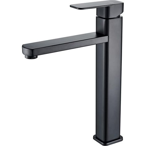 Robinet de Bassin de Salle de Bain mélangeur à Eau Chaude et à Eau Froide Robinet de Baignoire à poignée Mono-Handle Robinet de Bain(Zwart) (1/5)