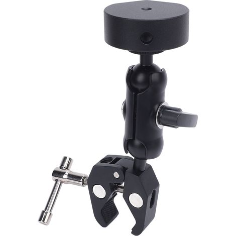 Kit de fixation pour antenne satellite, adaptateur, support de fixation réglable en alliage d'aluminium pour mini-perche de camping-car ou yacht, noir (1/5)