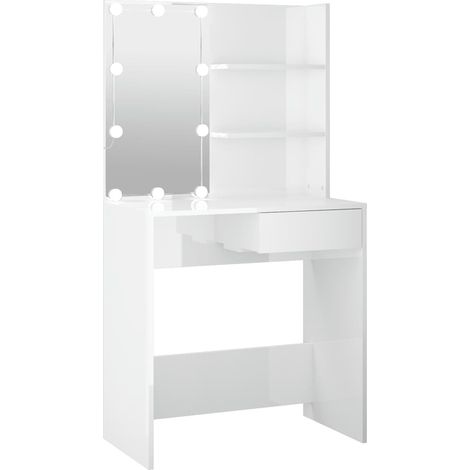 Maison Exclusive - Toeletta con LED Bianco Lucido 74,5x40x141 cm (1/5)