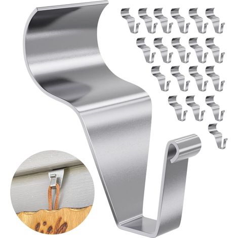 Ganchos para paneles de pared (20 unidades por paquete), resistentes y duraderos, no requieren perforación, ideales para exteriores. Estos ganchos también sirven para colgar guirnaldas de luces y ador (1/4)