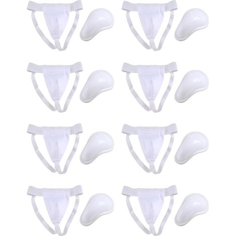 8X Aine Protector Cup Men, Kickboxing Muay Groin Guard, Ventilé Réglable, Fighting Training M (1/5)