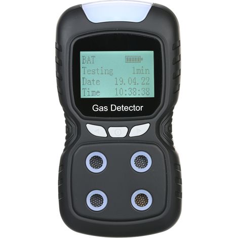 Rilevatore di gas 4 in 1, monitor digitale portatile di CO/H2S, schermo LCD, allarme acustico, luminoso e a vibrazione. (1/5)