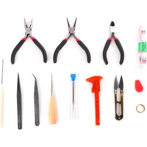 Outils pour la création de bijoux DIY : pince à bec fin de 11,5 cm, mini-ciseaux, pince pour kit d’outils faits main (1/5)