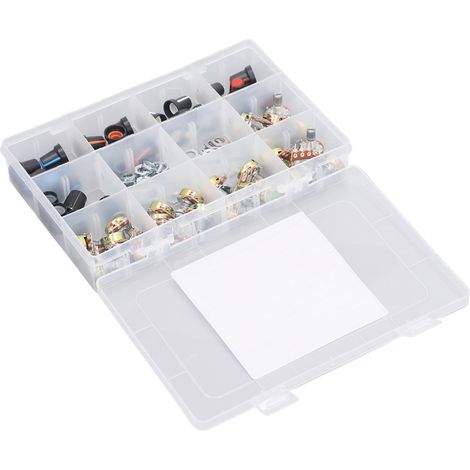 Kit d'assortiment de 75 potentiomètres B5K B10K B20K B50K B100K, potentiomètres linéaires rotatifs à variation d'ohm avec bouton, écrou et rondelle (1/5)