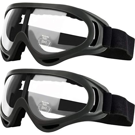 Paquete de 2 gafas de seguridad con protección antivaho y UV, perfectas para pistolas de espuma. (1/4)