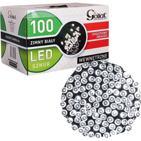 Luci per albero di Natale, 100 LED, luce bianca fredda per interni, con portalampada aggiuntivo. (1/5)