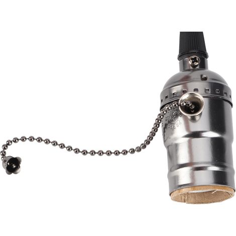 Support de lampe suspendue Vintage E26, avec interrupteur à chaîne, Base de lampe, monté au plafond (noir)
