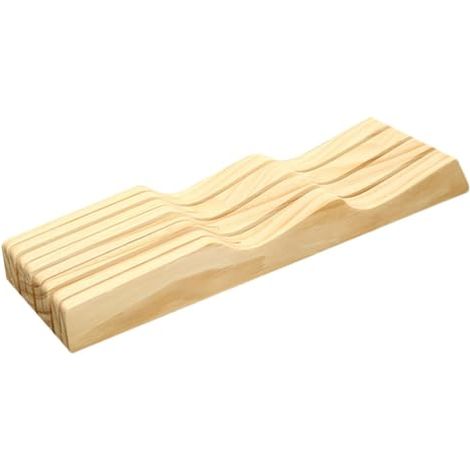 Organisateur de couteaux de cuisine - Support de rangement pour blocs d'une capacité de 7 Tiroirs en bambou pour chefs domestiques, comptoir de cuis (1/5)