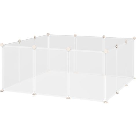 Gabbia per Conigli Roditori 105x105x45 cm in Metallo e Polipropilene Bianco (1/5)