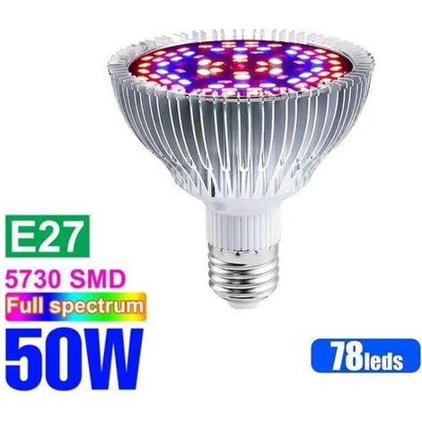Ampoule LED croissance plantes E27 50W spectre complet, lampe horticole pour serre hydroponique jardin (1/5)