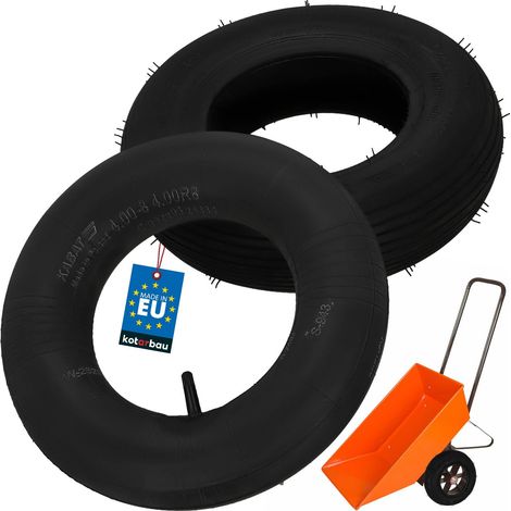 KOTARBAU® Pneu Chambre a Air Brouette - 4.00-8 - Gomme - Noir - Pneu Brouette - ⌀ 38 cm - 4PR - Chambre a Air - ⌀ 33 cm - Résistant - pour Chariot Jardinage (1/5)