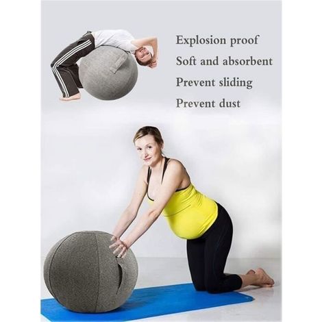 Swiss Ball Grossesse/Ballon Gym Housse 65cm Ballon de Gym pour La Maison Et Le Bureau Bureau Pilates- 65cm Gris (1/3)