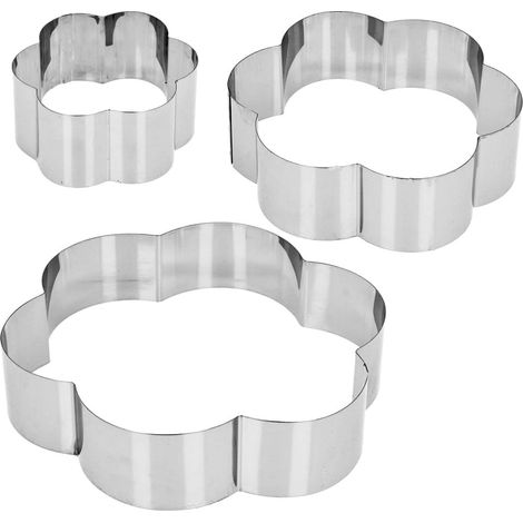 Set mit 3 blumenförmigen Back- und Desserträndern