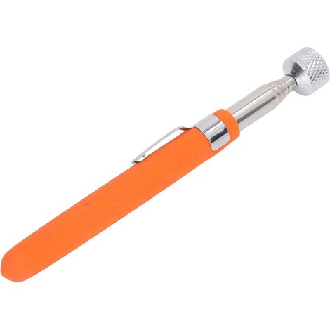 Outil de ramassage magnétique télescopique, clip pour stylo portable, ventouse puissante, poignée en caoutchouc, bâton magnétique rétractable, 4,5 kg (10 lb)