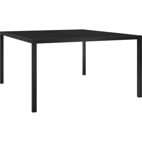 Table de jardin Table d'appoint, Table de Balcon, 130x130x72 cm Noir Acier et verre OIB5672E (1/5)