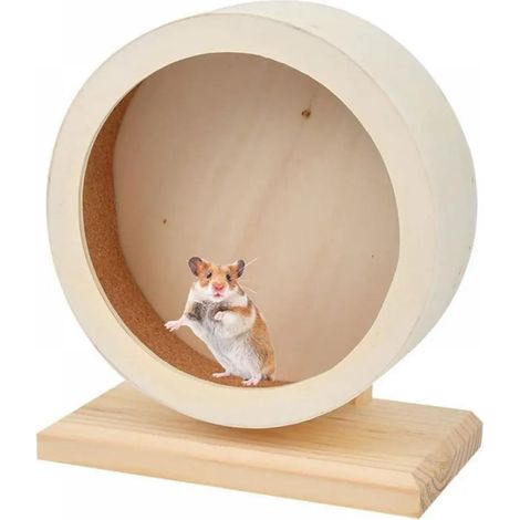 Roue d'exercice pour hamsters Golden Bear, en bois massif, silencieuse, avec roues, idéale pour l'aménagement de jardin, convient également aux petits animaux. (1/5)