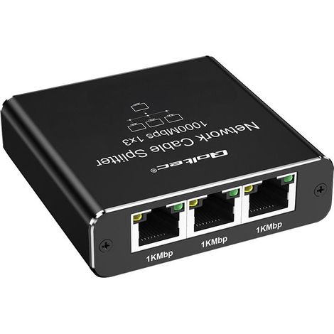 Divisor Ethernet mini SWITCH 1x3 RJ45 USB C (1/5)
