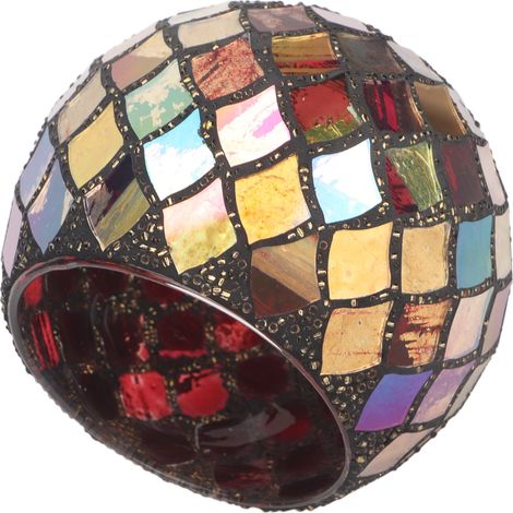 Bougeoirs en verre mosaïque nordique pour dîners romantiques aux chandelles, décorations de bougeoirs à faire soi-même, coupelles pour bougies parfumées, pots pour plantes grasses (1/5)