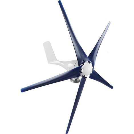 100W 5-Blade 12/24/48V Compact Wind Turbine Generator Kit with Alloy Plastic, Permanent Magnet for Boats, Mobile Homes, Cabins, and Terraces (24V) (1/5)