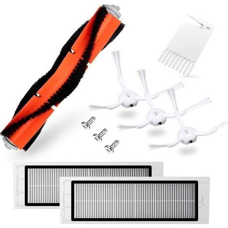 Accessoires pour Xiaomi aspirateurs S50 S51 S55 S5 S6 S60 S65, Xiaomi Roborock kit d'accessoires inclure 1 Brosse Principale, 2 Filtres HEPA, 3 Brosses Latérales, 3 Vis, 1 Lame de Nettoyage (1/3)