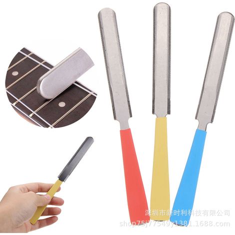 Ensemble de 3 limes à guitare double face pour la réparation, le ponçage et le repose-cordes. (1/5)