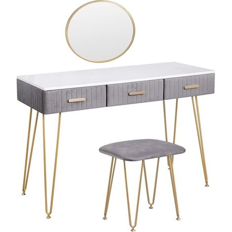 GROOFOO Elegant Dressing Table with Makeup Station – Modern Design, Spacious Storage, Adjustable Mirror, and Stylish (1/5)