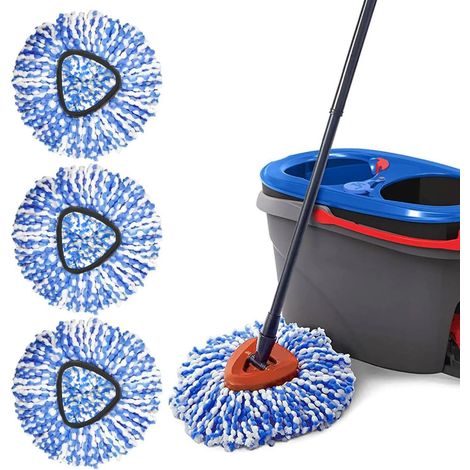 Têtes de rechange pour balai rotatif Ocedar RinseClean à 2 réservoirs, têtes de rechange en microfibre, adaptées au nettoyage de tous les sols durs (3 pièces) (1/5)