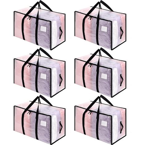 6 x 105 Litre Large Storage Bags with Lid - Clear (1/5)