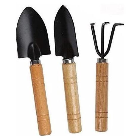 Mini-Gartenbauset - 3-teilig - Holz/Metall - Ergonomisch