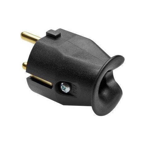 FICHE DROITE 2P+T 16A UNEL NOIR GEWISS GW28013