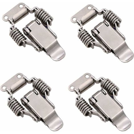 4 Pezzi Chiusura a Morsetto in Acciaio Inossidabile, Chiusura a Leva per Scatola, Attrezzo Manuale a Sgancio Rapido, Porta in Metallo con Forte Capacità di Carico per Scatola, Cassetto, Armadietto (20 (1/5)