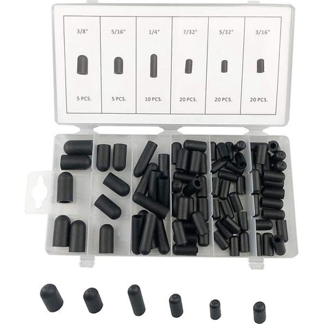 Capuchon En Caoutchouc Pour Tuyau D'aspiration - Lot De 80 Pièces - Diamètres 5/32 À 3/8 Pouces - Pour Carburateur Et Collecteur (1/5)