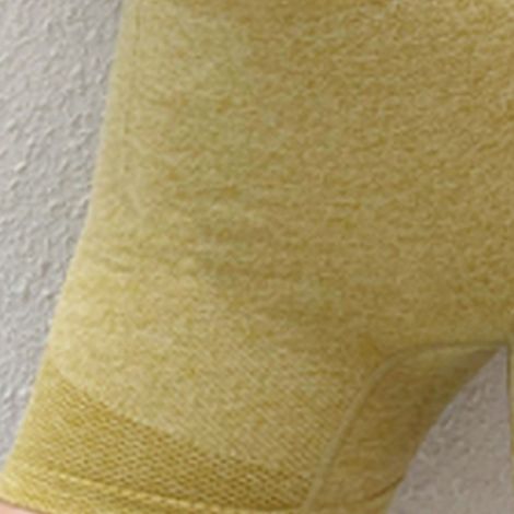 Hochgeschnittene, nahtlose und sehr dehnbare Yoga-Shorts für Damen, ideal für Yoga, Fitness und Laufen. Gelb, Größe L, geeignet für Frauen mit einem Gewicht zwischen 60 und 80 kg. (1/4)