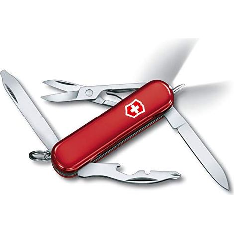 Victorinox 0.6366 Midnite Manager Coltello Multifunzione 10 Funzioni con LED Penna a Sfera e Cacciavite Magnetico colore Rosso (1/4)