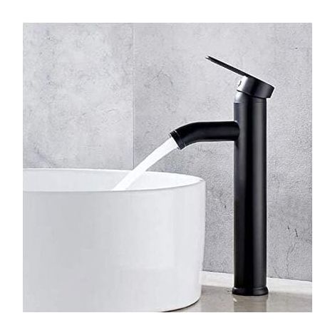 Mitigeur lavabo noir design, robinetterie salle d'eau premium, finition anti-rayures, compatible perçage 32-42 mm, pack unique (Réf. 94940535 Offre lehuamwj403) (1/4)